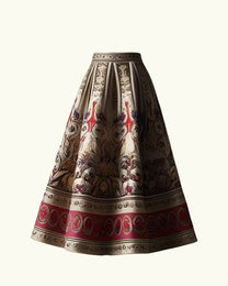 Box-Pleated Midi Skirt