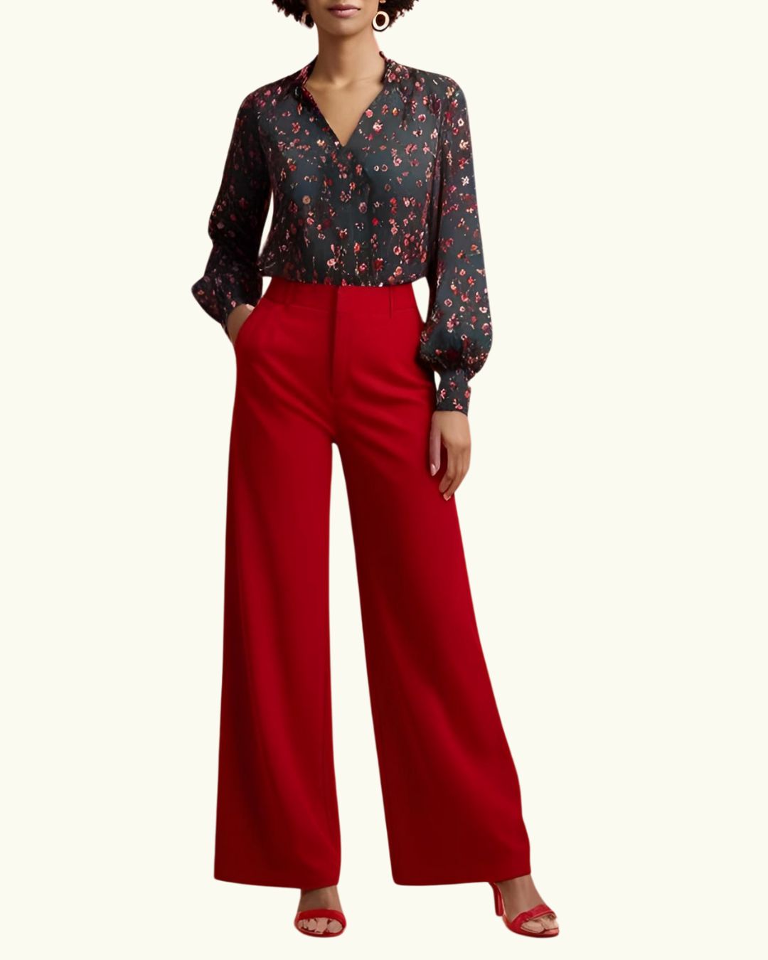Pleated Wide-Leg Pants