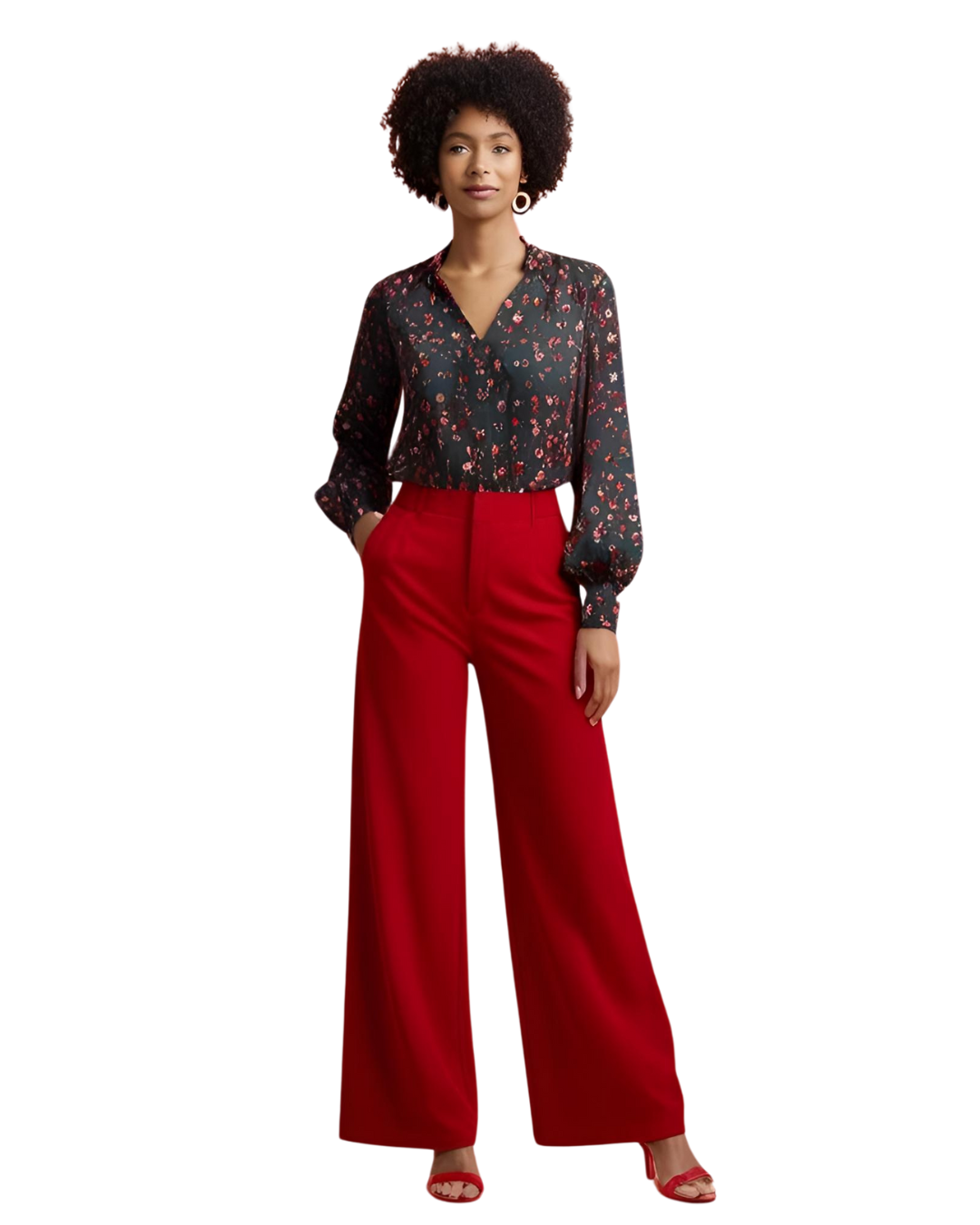 Pleated Wide-Leg Pants