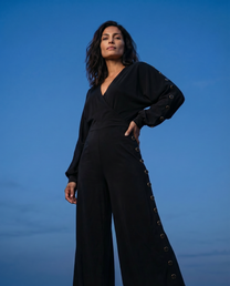 Holt Wide-Leg Button Jumpsuit